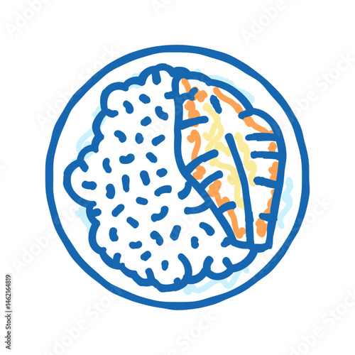 tempura fish icon doodle illustration