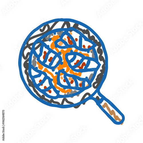 risotto fish icon doodle illustration