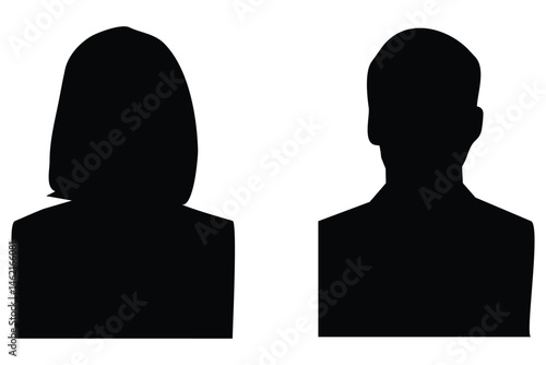 Silhouettes people avatar profiles illustration portrait black vector eps 10