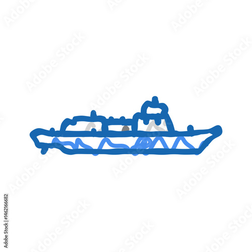 frigate ship icon doodle illustration