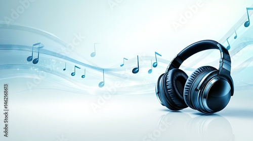 Wallpaper Mural Stylish headphones with musical notes in a digital design. Torontodigital.ca