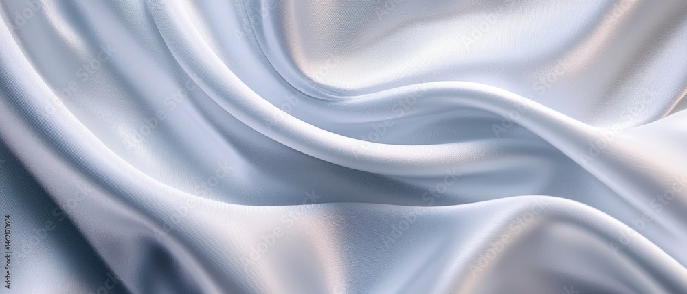 Fototapeta premium Elegant blue satin fabric with soft folds.