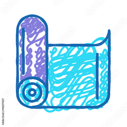 yoga mat fitness tool icon doodle illustration