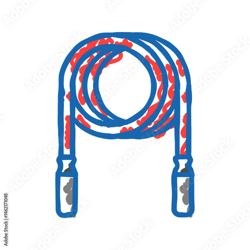 jump rope fitness tool icon doodle illustration