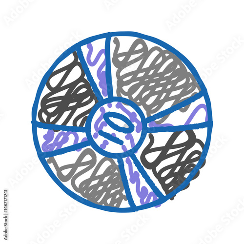 medicine ball fitness tool icon doodle illustration