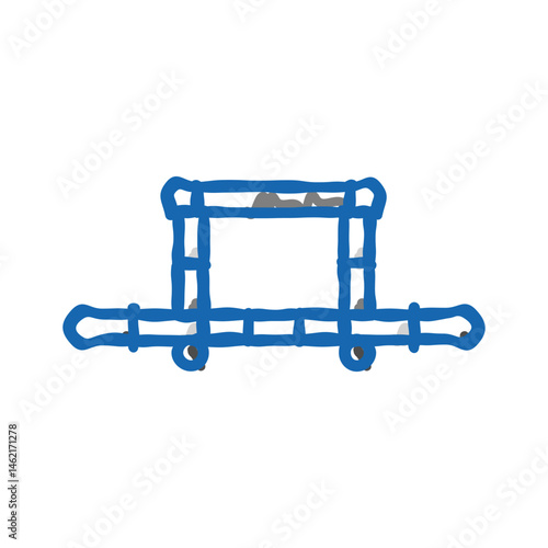 pull up bar fitness tool icon doodle illustration