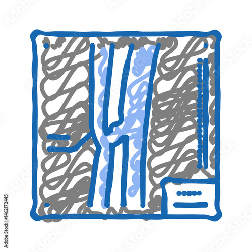 x ray of fracture icon doodle illustration