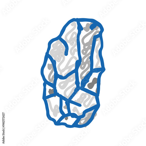 chipped stone fracture icon doodle illustration