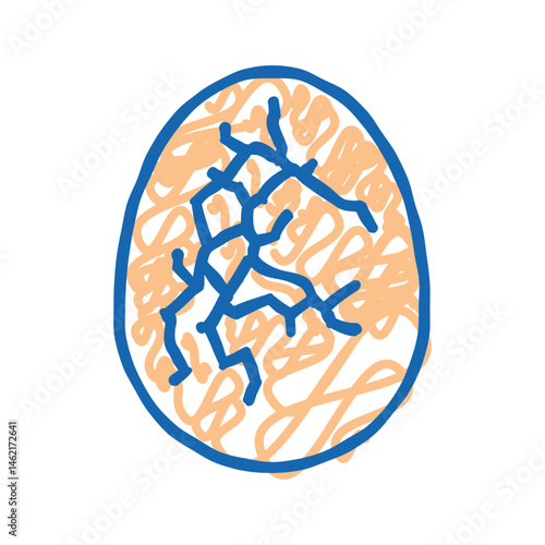 cracked eggshell fracture icon doodle illustration
