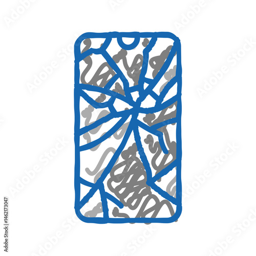 splint for finger fracture icon doodle illustration