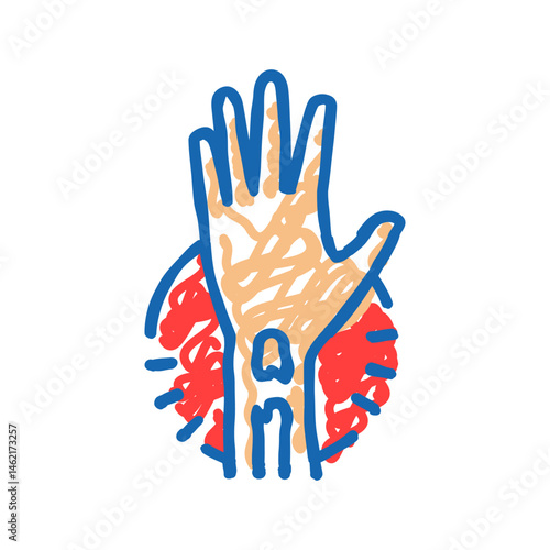 broken arm fracture injury icon doodle illustration