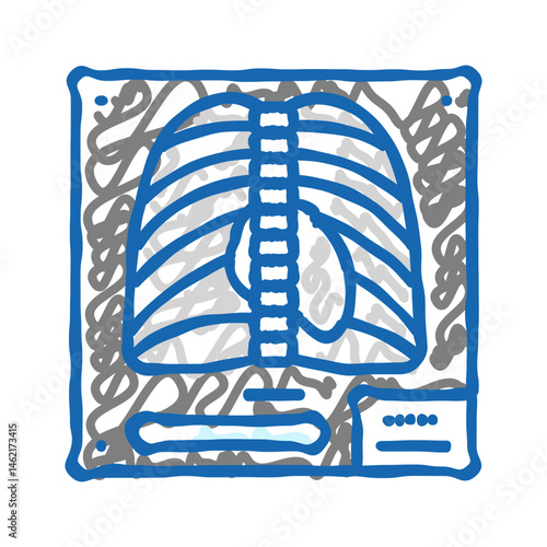 x ray fracture injury icon doodle illustration