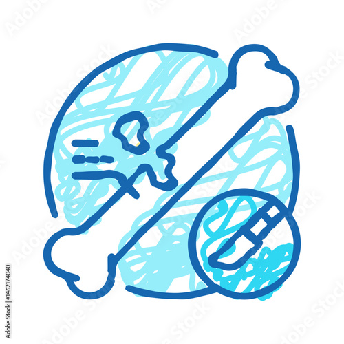 orthopedic surgery fracture injury icon doodle illustration