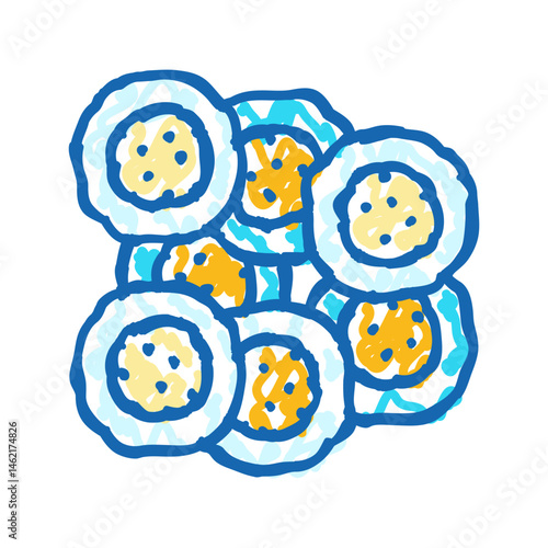 cells genetic engineering icon doodle illustration