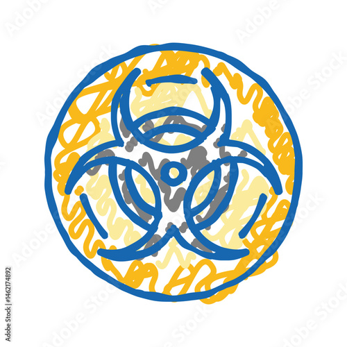 biohazard genetic engineering icon doodle illustration