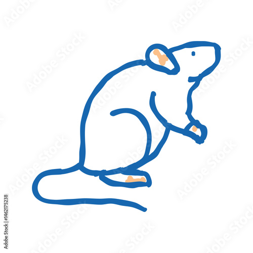 lab rat genetic engineering icon doodle illustration