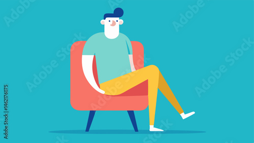 Functional Yet Quirky An illustration showing a person comfortably sitting in the chair. The individual appears relaxed despite the eccentricity of the chairs design. The focus is