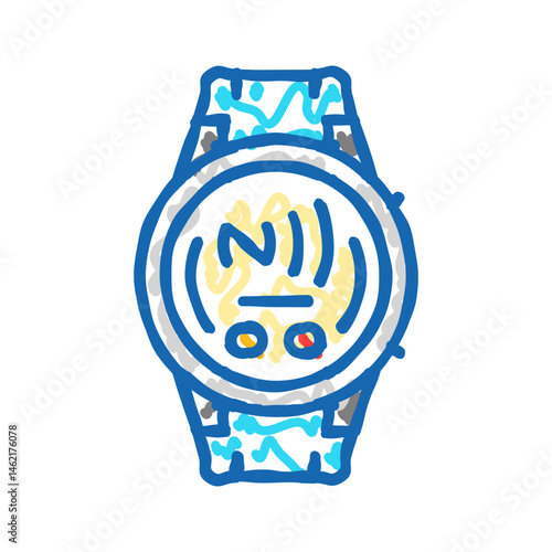 smartwatch nfc technology icon doodle illustration