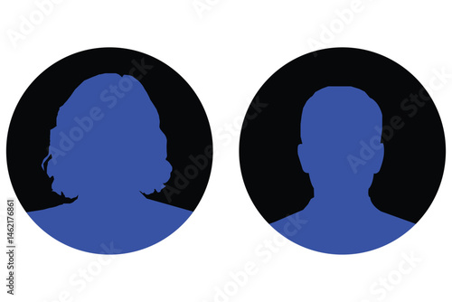 Silhouettes people avatar profiles vector eps