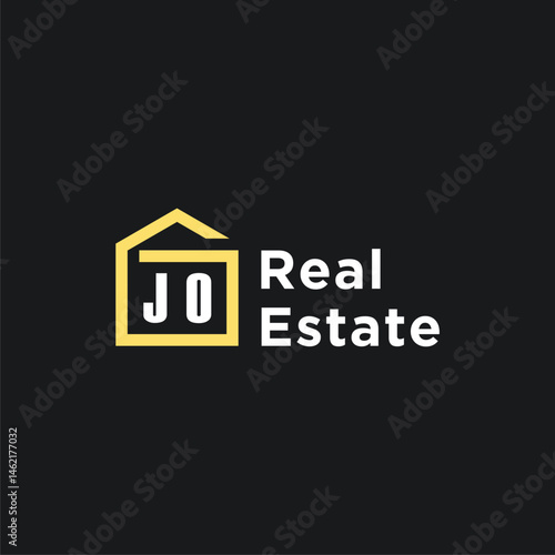 JO initials minimalist creative real estate logo vector