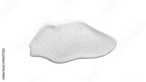 Cream swatch of white sugar scrub with rich texture for cosmetic skincare and foam design in PNG format, perfect for background use in facial cleanser, beauty product, and body care concepts.
