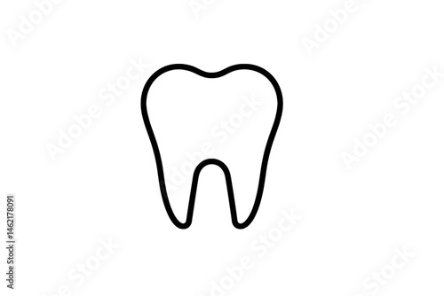 Simple vector illustration of a tooth icon for dental health and hygiene concepts