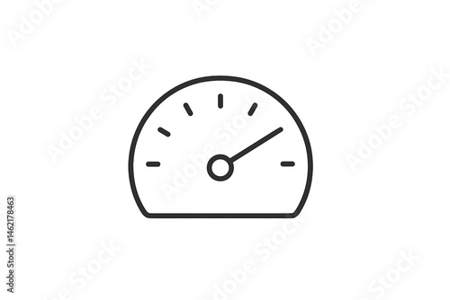 Vector illustration icon of a speedometer showing moderate speed level for use in design projects and applications