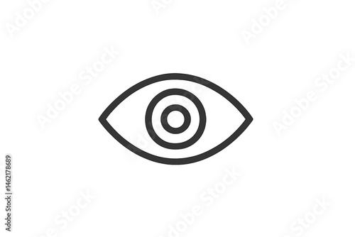 Vector illustration icon of an eye symbol with concentric circles representing vision and perception