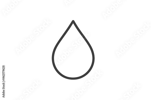 Simple vector illustration of a droplet icon suitable for various design applications and themes
