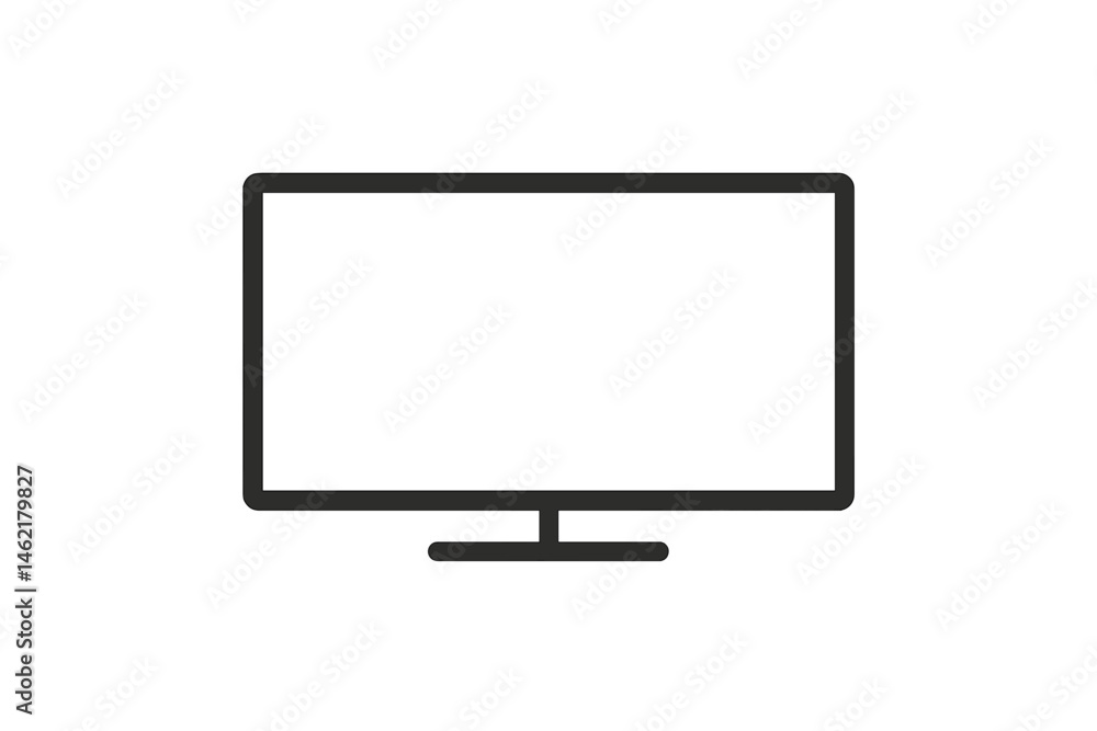 Vector illustration of a modern flat screen television design in minimalist style on a plain background Vector illustration of a modern flat screen television design in minimalist style on a plain background