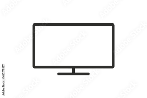 Vector illustration of a modern flat screen television design in minimalist style on a plain background