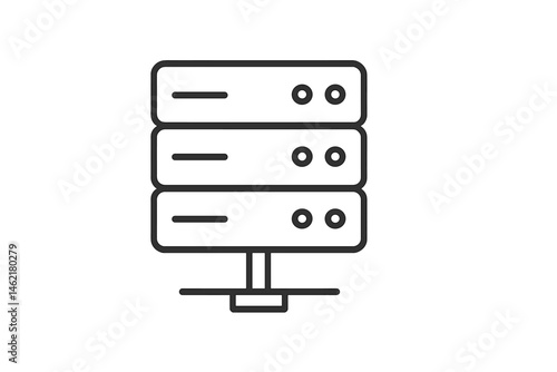 Vector illustration of a server stack icon for data storage solutions and technology graphics
