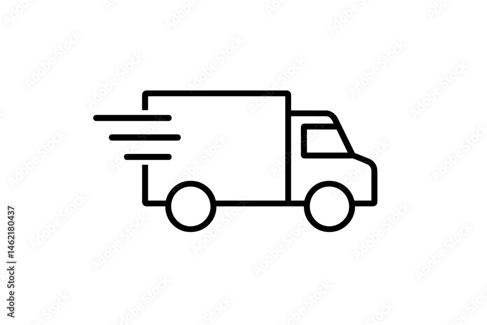 Delivery truck icon representing fast transportation in a simplistic vector style for graphic design projects Delivery truck icon representing fast transportation in a simplistic vector style for graphic design projects