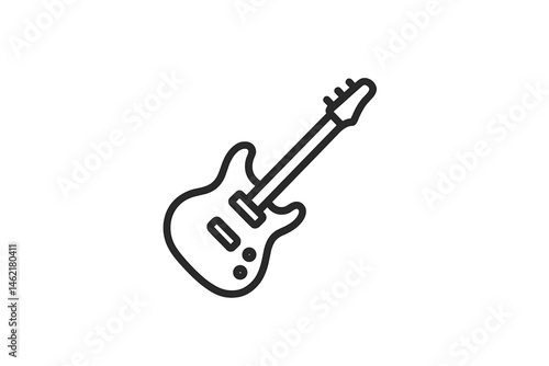 Electric guitar vector illustration icon showcasing a stylish design and modern appearance suitable for music engagement and creativity