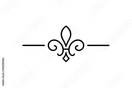 Elegant vector illustration of a fleur-de-lis design with ornamental details for stylish decoration and branding