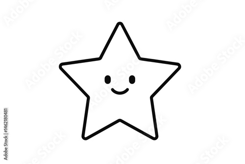 Happy smiling star icon illustration for cheerful designs