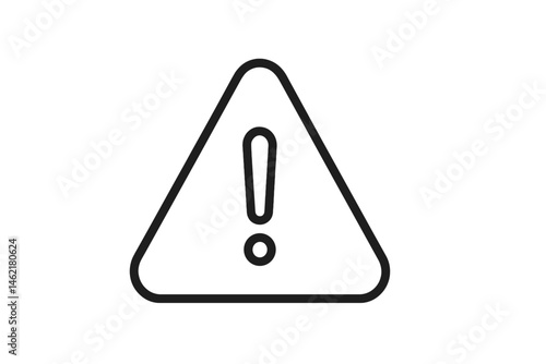 Triangle warning icon with exclamation mark for alerts and notifications in vector graphic design