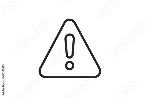 Warning icon in vector illustration style representing alert signals and cautionary messages for various contexts