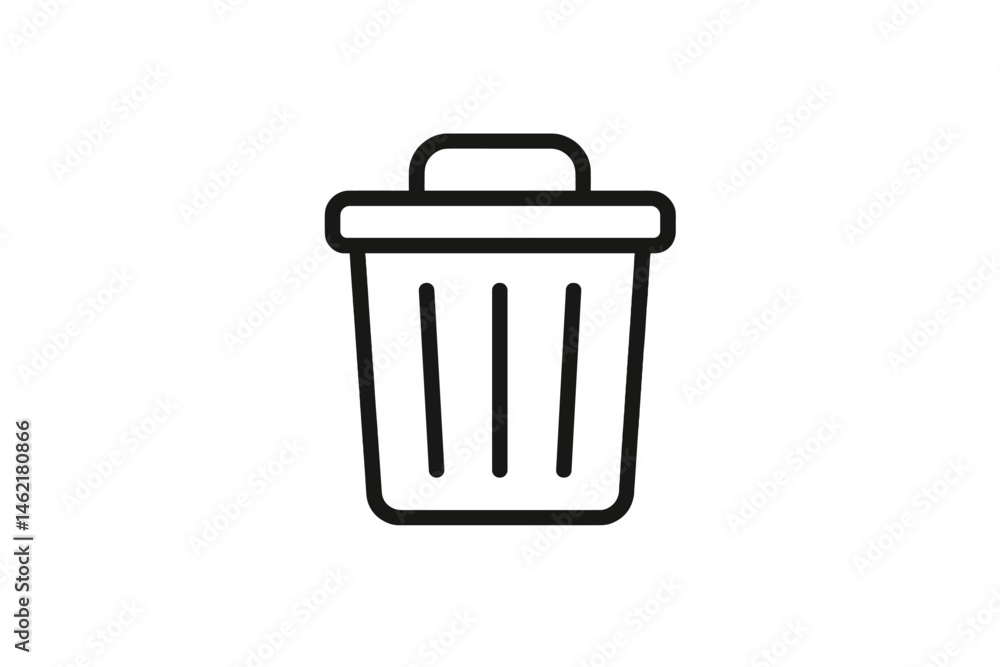 Simple vector illustration of a trash can designed for waste disposal Simple vector illustration of a trash can designed for waste disposal