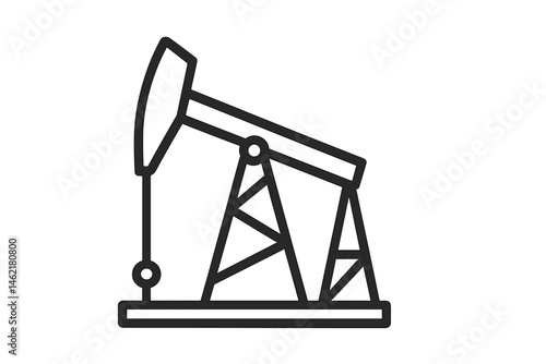 Oil pump jack icon representing oil extraction in a modern context for energy and industry use