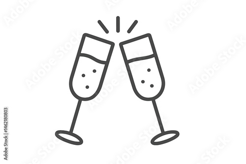 Celebration with clinking glasses in a vector illustration design suitable for party invitations and festive events