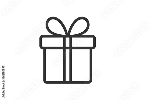 Vector illustration icon of a simple gift box with a ribbon designed for various occasions and celebrations