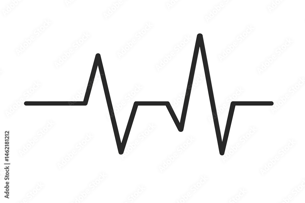 Stylized vector illustration of an electrocardiogram line representing heart activity in a medical context Stylized vector illustration of an electrocardiogram line representing heart activity in a medical context