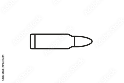 Vector illustration of a simplified bullet icon designed for educational and graphic use in various projects related to weaponry and ammunition