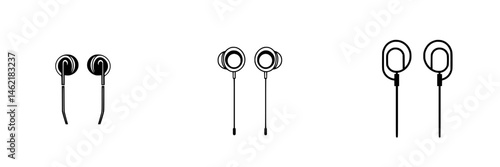 Vector illustration of diverse headphone designs showcasing different styles and aesthetics for modern audio experiences