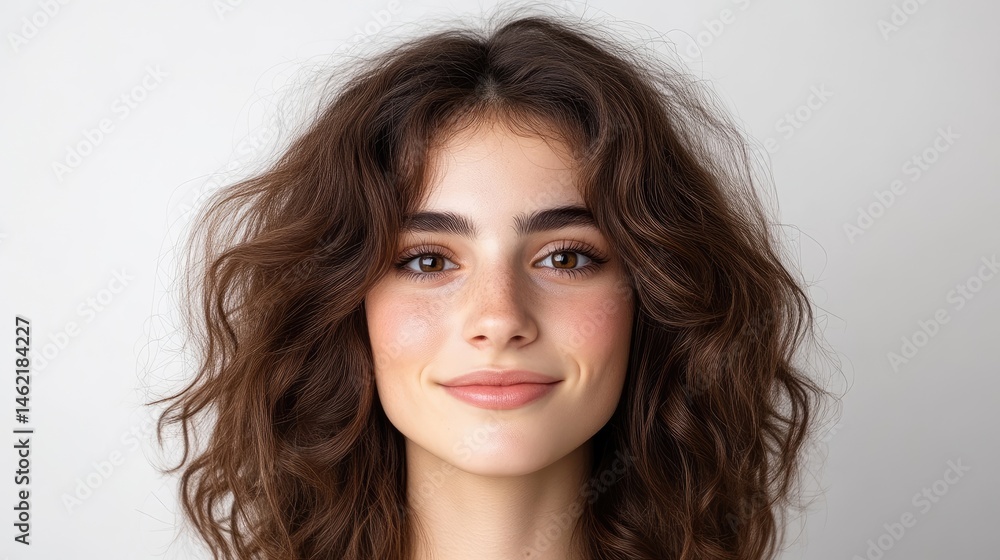 Fototapeta premium Young woman with healthy, curly hair