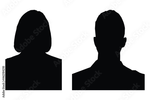 Silhouettes people avatar profiles illustration portrait black vector eps 10