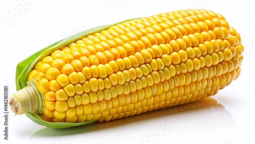 Fresh Corn on the Cob, Isolated on White Background - High-Resolution Stock Photo