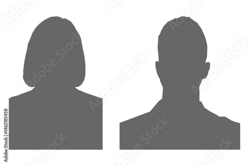 Silhouettes people avatar profiles illustration portrait black vector eps 10