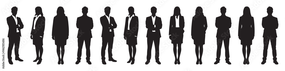 custom made wallpaper toronto digitalVector silhouettes of businessman and businesswoman standing as a couple or group, black on white background for corporate themes